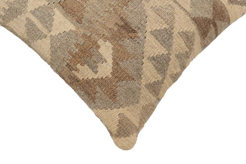handmade Traditional Pillow Beige Gray Hand-Woven SQUARE 100% WOOL Hand woven turkish pillow2 x 2