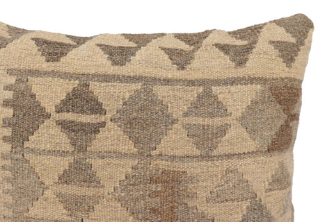 handmade Traditional Pillow Beige Gray Hand-Woven SQUARE 100% WOOL Hand woven turkish pillow2 x 2