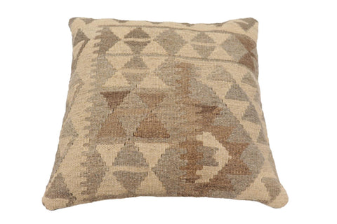 handmade Traditional Pillow Beige Gray Hand-Woven SQUARE 100% WOOL Hand woven turkish pillow2 x 2