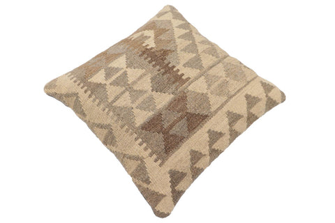 handmade Traditional Pillow Beige Gray Hand-Woven SQUARE 100% WOOL Hand woven turkish pillow2 x 2
