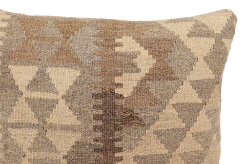 handmade Traditional Pillow Beige Gray Hand-Woven SQUARE 100% WOOL Hand woven turkish pillow2 x 2