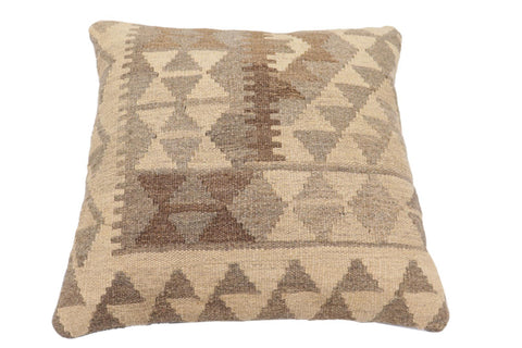 handmade Traditional Pillow Beige Gray Hand-Woven SQUARE 100% WOOL Hand woven turkish pillow2 x 2