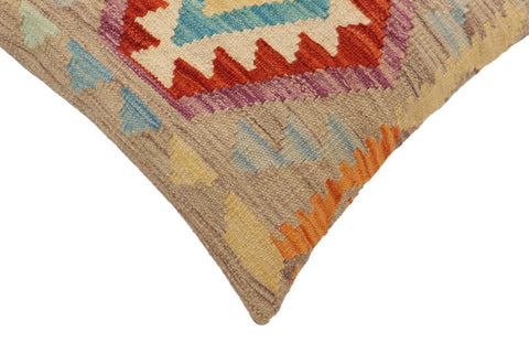 handmade Traditional Pillow Rust Blue Hand-Woven SQUARE 100% WOOL Hand woven turkish pillow2 x 2