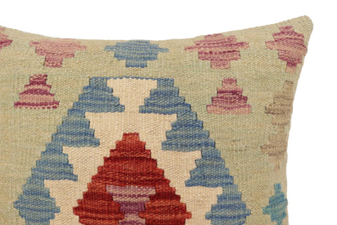 handmade Traditional Pillow Red Blue Hand-Woven SQUARE 100% WOOL Hand woven turkish pillow2 x 2