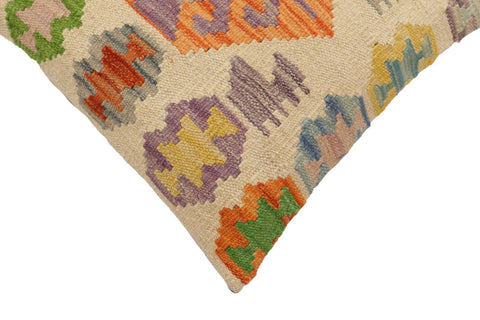 handmade Traditional Pillow Beige Rust Hand-Woven SQUARE 100% WOOL Hand woven turkish pillow2 x 2