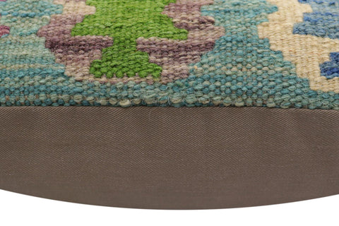 handmade Traditional Pillow Blue Rust Hand-Woven SQUARE 100% WOOL Hand woven turkish pillow2 x 2