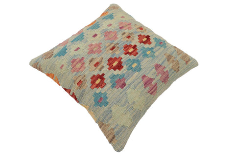 handmade Traditional Pillow Blue Red Hand-Woven SQUARE 100% WOOL Hand woven turkish pillow2 x 2