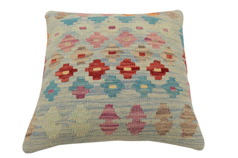 handmade Traditional Pillow Blue Red Hand-Woven SQUARE 100% WOOL Hand woven turkish pillow2 x 2