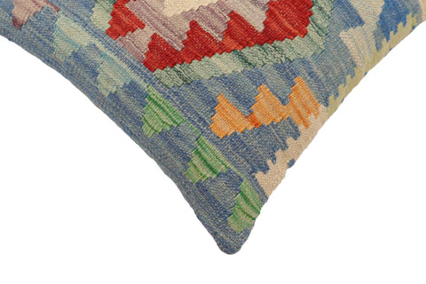 handmade Traditional Pillow Blue Red Hand-Woven SQUARE 100% WOOL Hand woven turkish pillow2 x 2