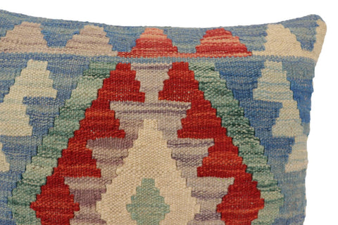 handmade Traditional Pillow Blue Red Hand-Woven SQUARE 100% WOOL Hand woven turkish pillow2 x 2