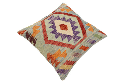 handmade Traditional Pillow Blue Red Hand-Woven SQUARE 100% WOOL Hand woven turkish pillow2 x 2