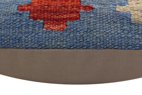 handmade Traditional Pillow Blue Red Hand-Woven SQUARE 100% WOOL Hand woven turkish pillow2 x 2