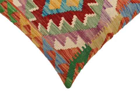handmade Traditional Pillow Rust Blue Hand-Woven SQUARE 100% WOOL Hand woven turkish pillow2 x 2
