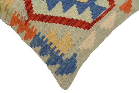 handmade Traditional Pillow Blue Rust Hand-Woven SQUARE 100% WOOL Hand woven turkish pillow2 x 2