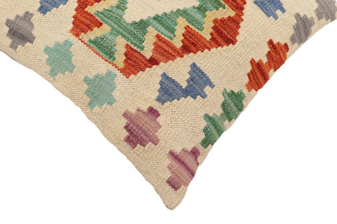 handmade Traditional Pillow Beige Rust Hand-Woven SQUARE 100% WOOL Hand woven turkish pillow2 x 2