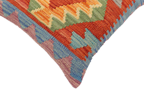 handmade Traditional Pillow Rust Blue Hand-Woven SQUARE 100% WOOL Hand woven turkish pillow2 x 2