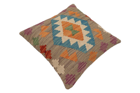 handmade Traditional Pillow Blue Rust Hand-Woven SQUARE 100% WOOL Hand woven turkish pillow2 x 2