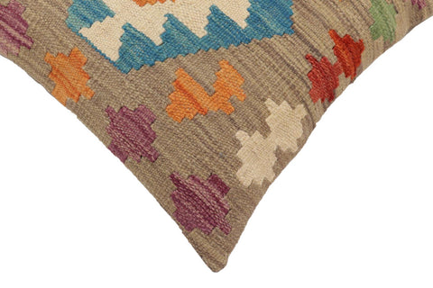 handmade Traditional Pillow Blue Rust Hand-Woven SQUARE 100% WOOL Hand woven turkish pillow2 x 2