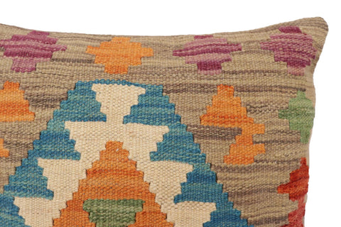 handmade Traditional Pillow Blue Rust Hand-Woven SQUARE 100% WOOL Hand woven turkish pillow2 x 2