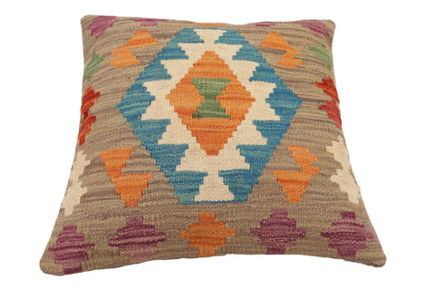 handmade Traditional Pillow Blue Rust Hand-Woven SQUARE 100% WOOL Hand woven turkish pillow2 x 2