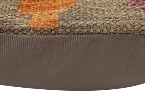 handmade Traditional Pillow Blue Rust Hand-Woven SQUARE 100% WOOL Hand woven turkish pillow2 x 2