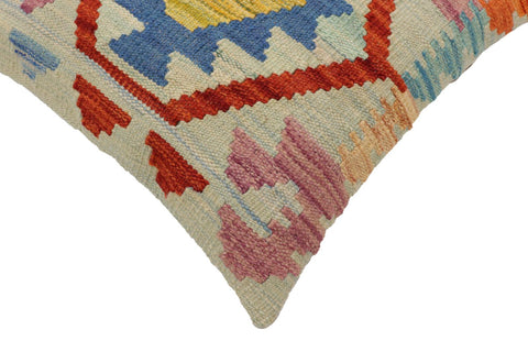 handmade Traditional Pillow Blue Rust Hand-Woven SQUARE 100% WOOL Hand woven turkish pillow2 x 2