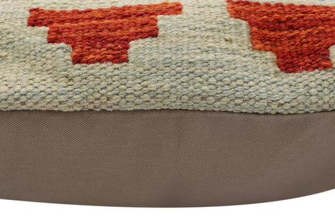 handmade Traditional Pillow Blue Rust Hand-Woven SQUARE 100% WOOL Hand woven turkish pillow2 x 2