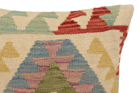 handmade Traditional Pillow Beige Red Hand-Woven SQUARE 100% WOOL Hand woven turkish pillow2 x 2