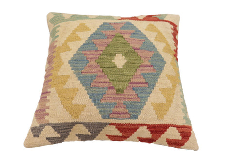 handmade Traditional Pillow Beige Red Hand-Woven SQUARE 100% WOOL Hand woven turkish pillow2 x 2