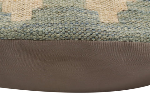 handmade Traditional Pillow Rust Blue Hand-Woven SQUARE 100% WOOL Hand woven turkish pillow2 x 2