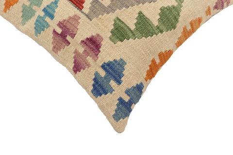 handmade Traditional Pillow Beige Red Hand-Woven SQUARE 100% WOOL Hand woven turkish pillow2 x 2