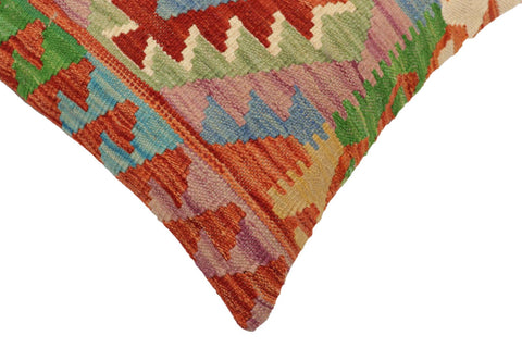 handmade Traditional Pillow Rust Blue Hand-Woven SQUARE 100% WOOL Hand woven turkish pillow2 x 2