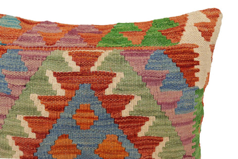 handmade Traditional Pillow Rust Blue Hand-Woven SQUARE 100% WOOL Hand woven turkish pillow2 x 2