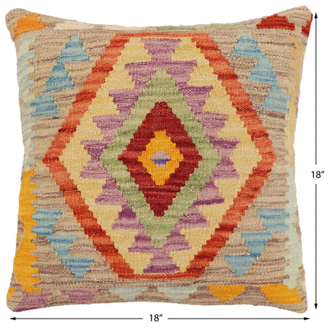 handmade Traditional Pillow Red Blue Hand-Woven SQUARE 100% WOOL Hand woven turkish pillow2 x 2