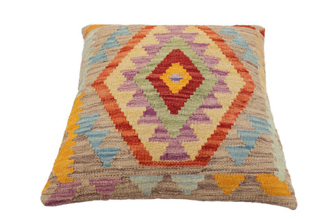 handmade Traditional Pillow Red Blue Hand-Woven SQUARE 100% WOOL Hand woven turkish pillow2 x 2
