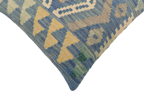 handmade Traditional Pillow Blue Gray Hand-Woven SQUARE 100% WOOL Hand woven turkish pillow2 x 2