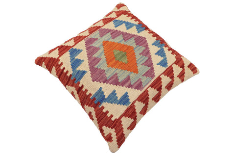 handmade Traditional Pillow Beige Red Hand-Woven SQUARE 100% WOOL Hand woven turkish pillow2 x 2