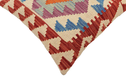 handmade Traditional Pillow Beige Red Hand-Woven SQUARE 100% WOOL Hand woven turkish pillow2 x 2