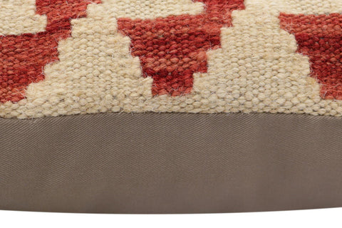 handmade Traditional Pillow Beige Red Hand-Woven SQUARE 100% WOOL Hand woven turkish pillow2 x 2