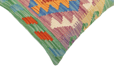 handmade Traditional Pillow Blue Rust Hand-Woven SQUARE 100% WOOL Hand woven turkish pillow2 x 2