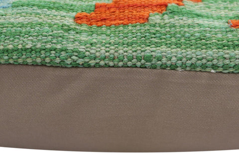 handmade Traditional Pillow Blue Rust Hand-Woven SQUARE 100% WOOL Hand woven turkish pillow2 x 2