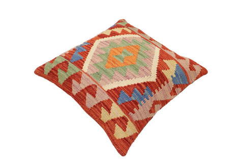 handmade Traditional Pillow Rust Blue Hand-Woven SQUARE 100% WOOL  Hand woven turkish pillow  PILLOW