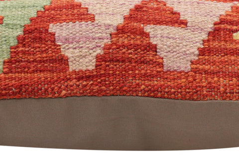 handmade Traditional Pillow Rust Blue Hand-Woven SQUARE 100% WOOL  Hand woven turkish pillow  PILLOW