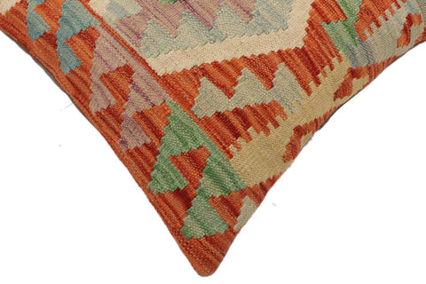 handmade Traditional Pillow Rust Blue Hand-Woven SQUARE 100% WOOL  Hand woven turkish pillow  PILLOW