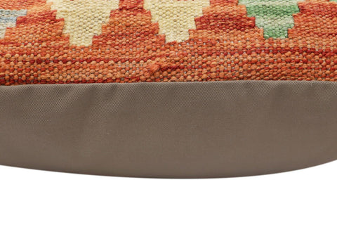 handmade Traditional Pillow Rust Blue Hand-Woven SQUARE 100% WOOL  Hand woven turkish pillow  PILLOW