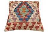 handmade Traditional Pillow Beige Red Hand-Woven SQUARE 100% WOOL  Hand woven turkish pillow  PILLOW