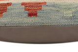 handmade Traditional Pillow Rust Blue Hand-Woven SQUARE 100% WOOL  Hand woven turkish pillow  PILLOW