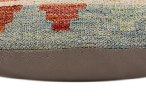 handmade Traditional Pillow Rust Blue Hand-Woven SQUARE 100% WOOL  Hand woven turkish pillow  PILLOW