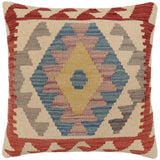 handmade Traditional Pillow Beige Red Hand-Woven SQUARE 100% WOOL  Hand woven turkish pillow  PILLOW