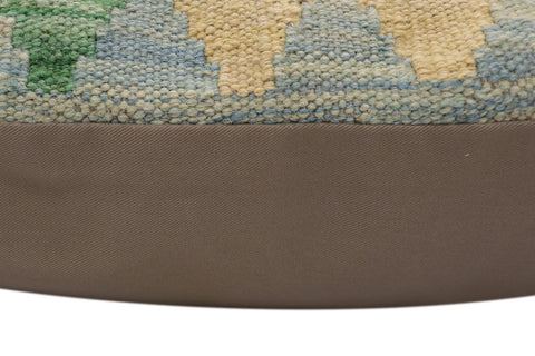 handmade Traditional Pillow Blue Rust Hand-Woven SQUARE 100% WOOL  Hand woven turkish pillow  PILLOW
